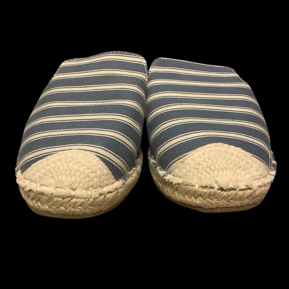 Kenneth Cole Reaction Blue & White Striped Espadrille Slide Sandals/ Size 9 - Picture 4 of 11